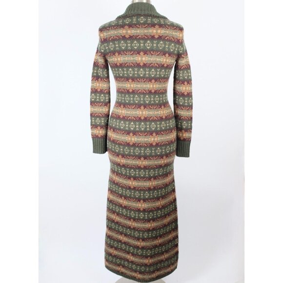 Ralph Lauren Collection sweater cardigan Small dress Fair Isle long full length - Picture 2 of 12